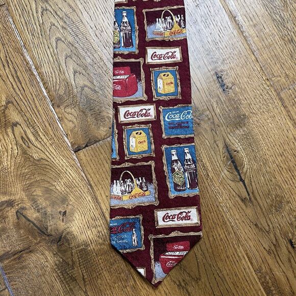 VTG Coca-Cola Vintage All Over Print Novelty Men's Tie - Picture 2 of 4